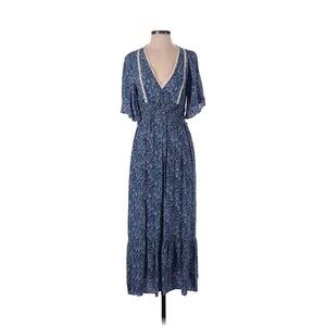 ZARA Blue Paisley Printed Midi Dress - S